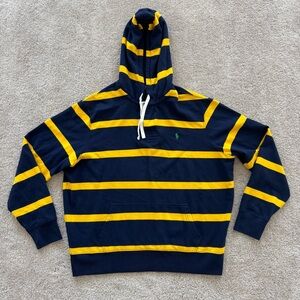 Polo Ralph Lauren Striped Rugby Sweatshirt Hoodie Men Sz 2XL
